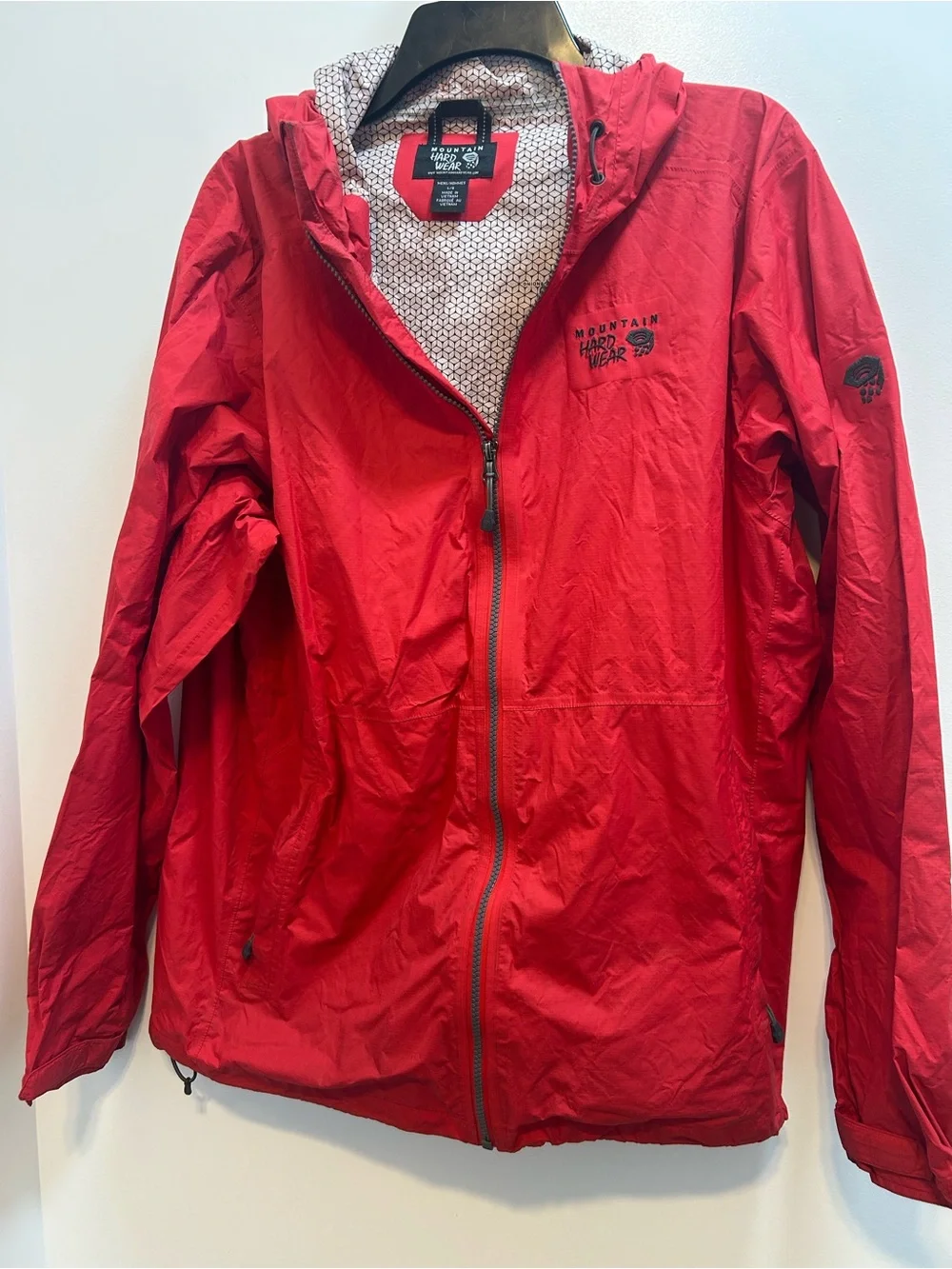 Mountain Hardwear Men's Red Hooded Windbreaker Jacket
